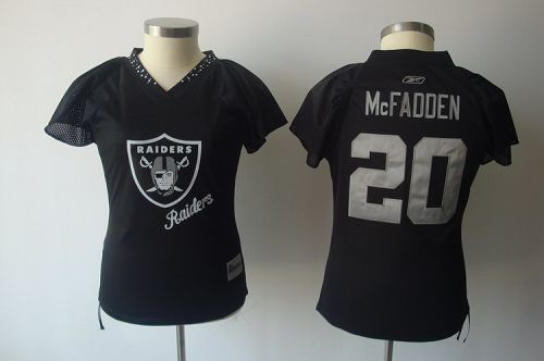 Raiders #20 Darren McFadden Black 2011 Women's Field Flirt Stitched NFL Jersey